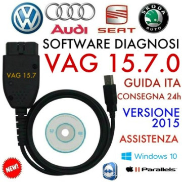 VAG C-O-M 15.7.1 16,8 mais novo cabo diagnóstico Hex pode cabo USB para VW Audi Skoda assento inglês Alemanha 15.7.0